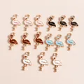 Pendentifs flamants roses émaillés en cinq couleurs pour la création de bijoux - Rose vif