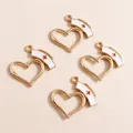 Golden heart pendants with nurse hat enamel charms for medical jewelry making projects - Heart with Nurse Hat