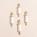 Set of four gold-plated syringe charms with white enamel and detailed scale marks - Syringe
