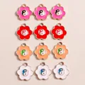 DIY colorful flower yin yang enamel pendants in pink red orange and white alloy charms - Multicolor Flower Tai Chi