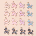 Set of 16 cute enamel poodle dog charms in assorted colors for DIY jewelry making - Multicolor