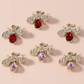 Exquisite rhinestone dragonfly pendant charms in gold alloy for DIY jewelry crafting - Multicolor