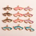 Glittery enamel bat wing pendants in gradient colors for DIY jewelry making sets - Multicolor