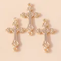 Pendentifs croix dorés vintage avec doubles boucles pour création de bijoux DIY - Or
