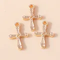 Vintage dark style gold plated cross pendants for DIY jewelry making accessories - Gold Cross