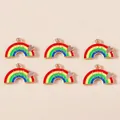 Rainbow alloy enamel charms with love wins text and heart detail for DIY jewelry making - Alphabet Rainbow Heart