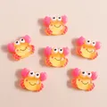 Glittery resin cartoon crab flatback charms for DIY hairpins and shoe accessories - Yellow
