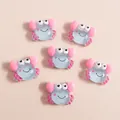 Cute cartoon resin crab accessories with glitter finish for DIY phone cases and hair clips - Blue