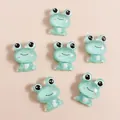 Cute green resin cartoon frog charms for DIY phone cases and craft supplies 10pcs pack - Green