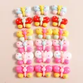 Colorful resin butterfly DIY charms for phone cases and handmade crafts set of 18 - Multicolor