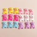 Colorful mini resin bear charms for DIY phone case decoration and handmade accessories - Multicolor