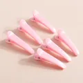 Set of six pink resin duckbill hair clips for DIY handmade hair accessories and crafts - Pink