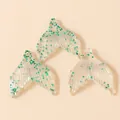 Détail de pendentifs queue de sirène en résine transparente avec paillettes vertes pour DIY - Vert à Paillettes