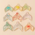Pendentifs queue de sirène en résine colorée avec paillettes pour création de bijoux DIY - Multicolore
