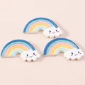 Rainbow cloud resin charms in macaron colors for DIY craft decoration accessories - Blue Rainbow Cloud