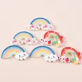 Colorful resin rainbow and cloud charms for DIY phone cases and keychains set of 10 - Multicolor