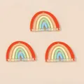 Detailed view of three acrylic rainbow charms for DIY earrings and jewelry accessories - Rainbow