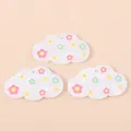 Pearlescent white cloud resin charms with floral patterns for DIY jewelry making - White