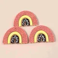 Set of three colorful rainbow acrylic pendants for DIY jewelry and keychain making - Orange