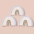 Rainbow acrylic charms with heart pattern and dotted lines for DIY jewelry making - Pink