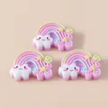 Tre accessori in resina a nuvola arcobaleno per decorazioni fai-da-te e capelli - Viola