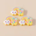 Tre ciondoli in resina arcobaleno e nuvola con glitter per fai da te e accessori per capelli - Giallo