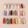 Set van zeshoekige kristallen hangers met tijgeroog en amethist voor DIY-ketting sieraden - Willekeurig