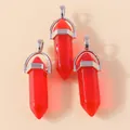 Set van rode hars zeshoekige hangers met zilveren metalen sluitingen voor DIY sieraden maken - Rood