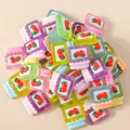 Mix of 15 colorful resin strawberry jam jars for DIY cream glue craft and hair accessories - Random Mixed Styles