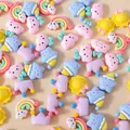 Mix of colorful resin rainbow, clouds, stars and sun charms for DIY phone case making - Random Mixed Styles