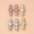 5Pcs/pack gold and silver rhinestone triple stone connectors for DIY jewelry making - Multicolor