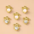 Bow charms with pearls and crystals for DIY earrings and necklace crafting - Mixed