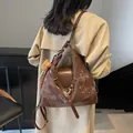 Brown frosted large tote bag with teddy bear charm and crossbody strap for women - Coffee with Pendant
