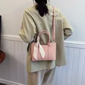 Pink lychee texture handbag with silk scarf accessory and adjustable shoulder strap - Pink