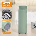 Mini 300ml light green stainless steel vacuum flask with non-slip silent base - 300ml / Light Green