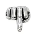 Retro punk rock middle finger gesture ring for men made of durable titanium steel - Style 1 / Size 7