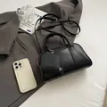 Black Boston crossbody bag with detachable square coin purse and adjustable strap - 24*8*13cm / Black