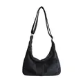 Sac hobo vintage noir avec motif jacquard géométrique et bandoulière réglable - 33*11*22 / Noir