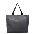 Schwarze Canvas Tragetasche mit VIGOURVIVID Schriftzug für Büro und Alltag der Damen - Grau