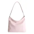Sac fourre-tout demi-lune rose clair minimaliste avec texture cuir plissé et bandoulière - Coupe régulière / Rose