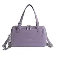 Sac baguette violet grainé avec bandoulière chaîne argentée et poignée chic - Sans Pendentif / Violet