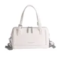 Sac baguette chic en cuir blanc crème avec chaîne argentée et poignée réglable - Sans Pendentif / Blanc Cassé