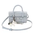Borsa baguette azzurra in ecopelle con finiture argento e ciondolo a cavallino - Con Ciondolo / Blu