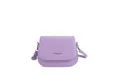 Chic lavender purple saddle bag with adjustable strap and vintage fashion trend text - Purple