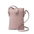 Sac bandoulière minimaliste pour téléphone portable rose poudré avec boucle en métal argenté - Rose