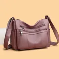 Mauve lychee leather tote bag with front zippers and wide shoulder strap for women - Lotus Pink