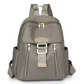 Waterdichte taupe nylon rugzak voor dames met gouden ritsen en handige meerdere vakken - Khaki