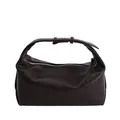 Borsa baguette minimalista in pelle testa di moro con tracolla regolabile e fibbia in metallo - Marrone
