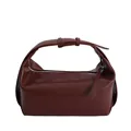 Borsa baguette minimalista in pelle testa di moro con tracolla regolabile e zip superiore - Marrone Rosso
