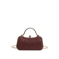 Bolso de noche vintage leopardo burdeos con asa dorada y correa de cadena - Rojo